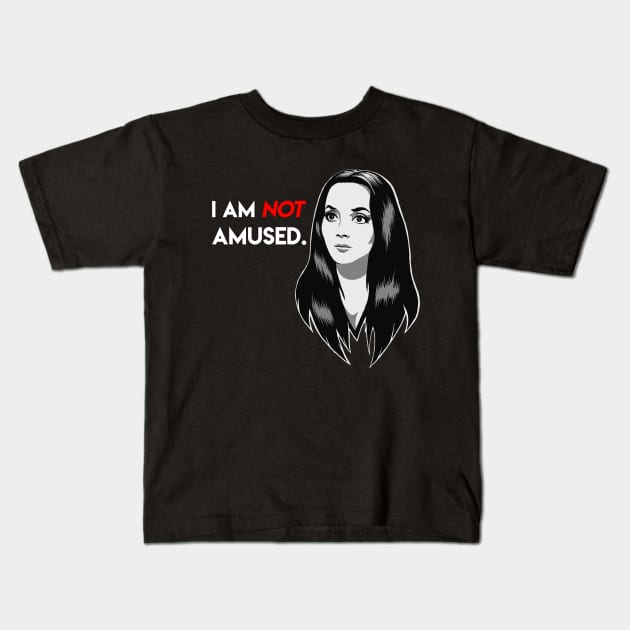 Morticia Addams/ I'am Not Amused Kids T-Shirt by Pop Laris Manis